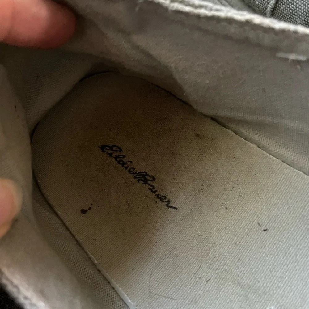 Eddie Bauer Men’s 12 Gray Canvas Slip on Loafer Boat shoes 252193